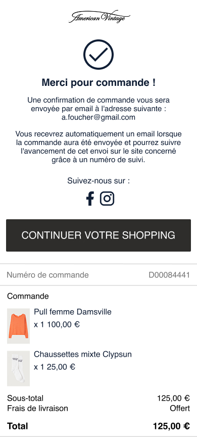 American Vintage, écran mobile