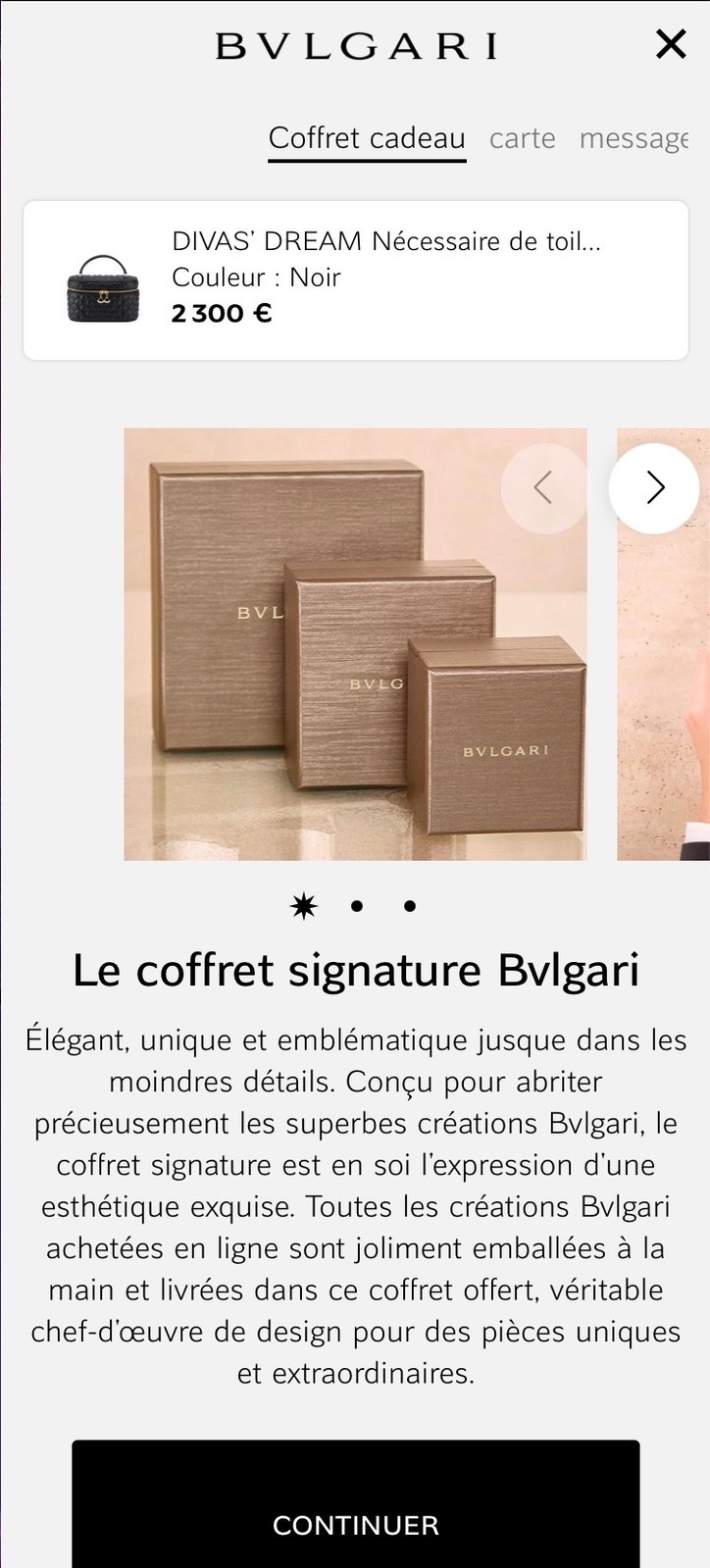Bulgari, écran mobile