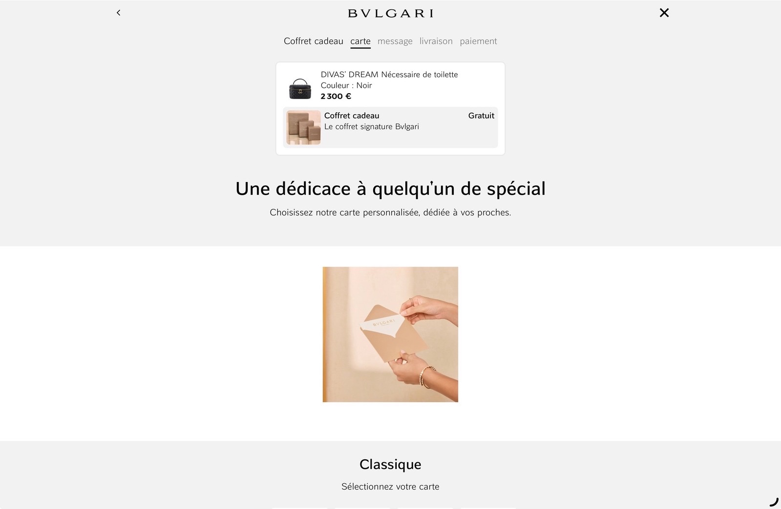 Bulgari, écran desktop