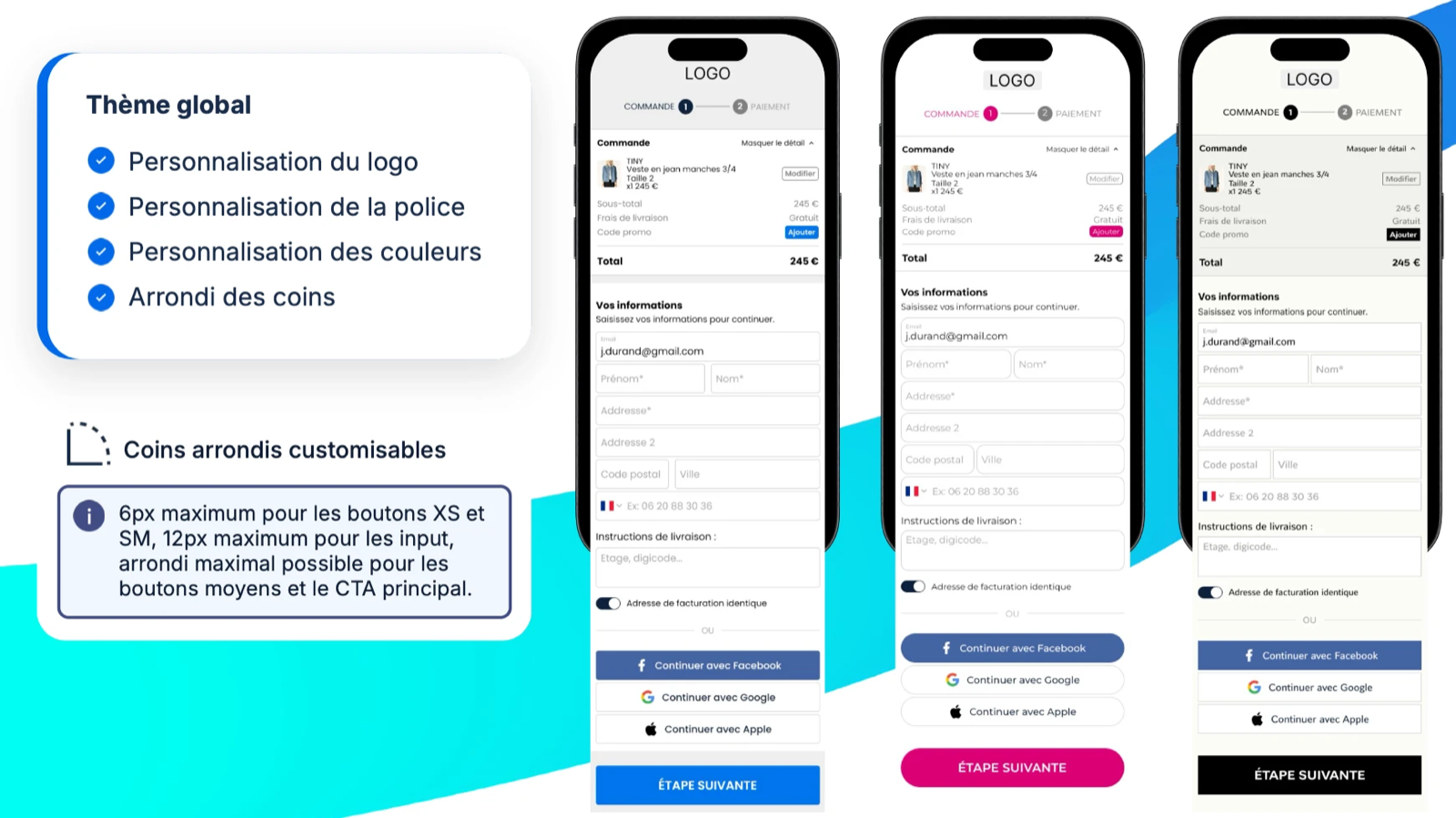 Qomit, écran desktop