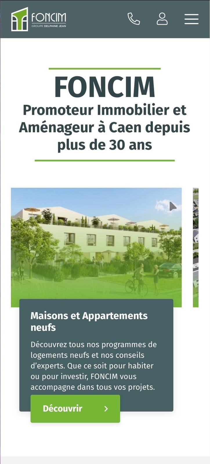 Foncim, écran mobile
