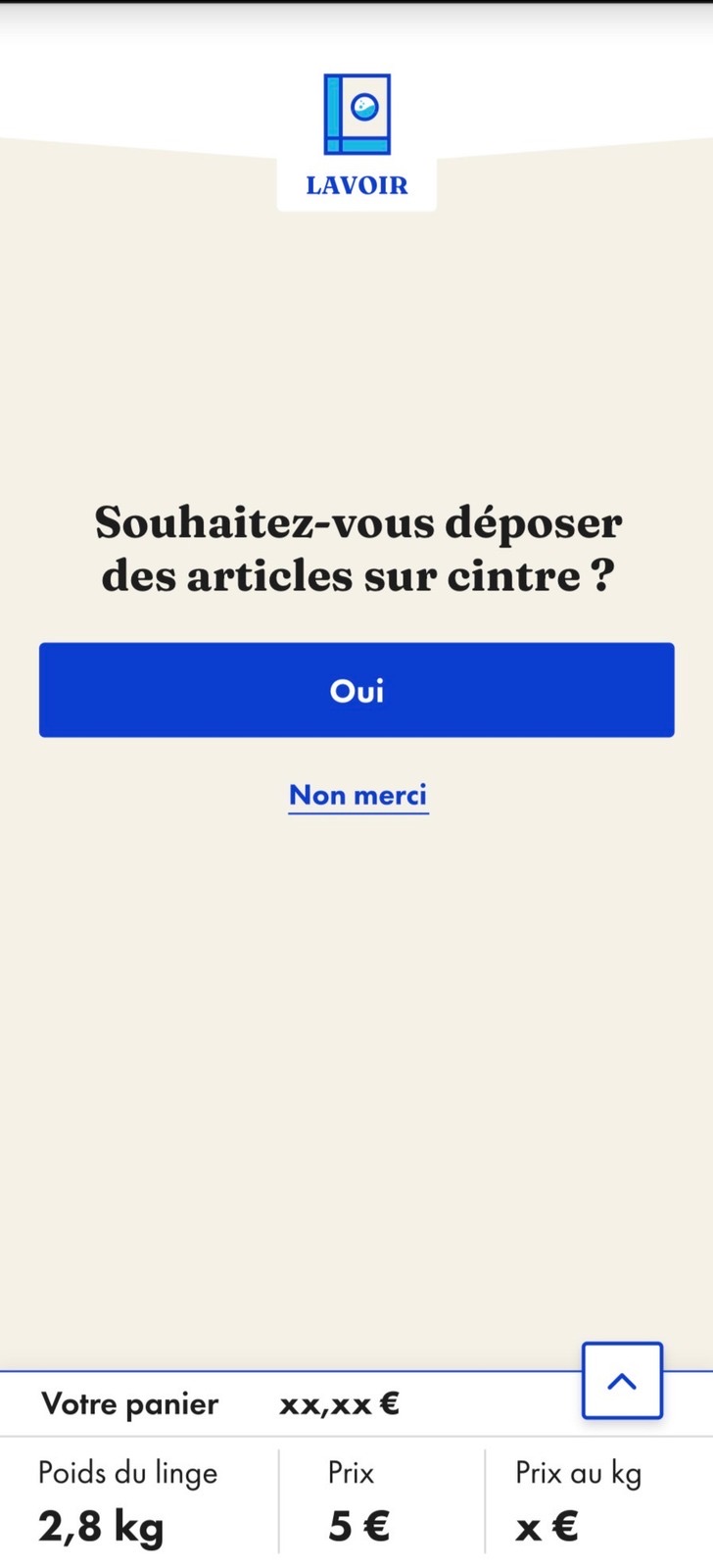 Lavoir.io, écran mobile