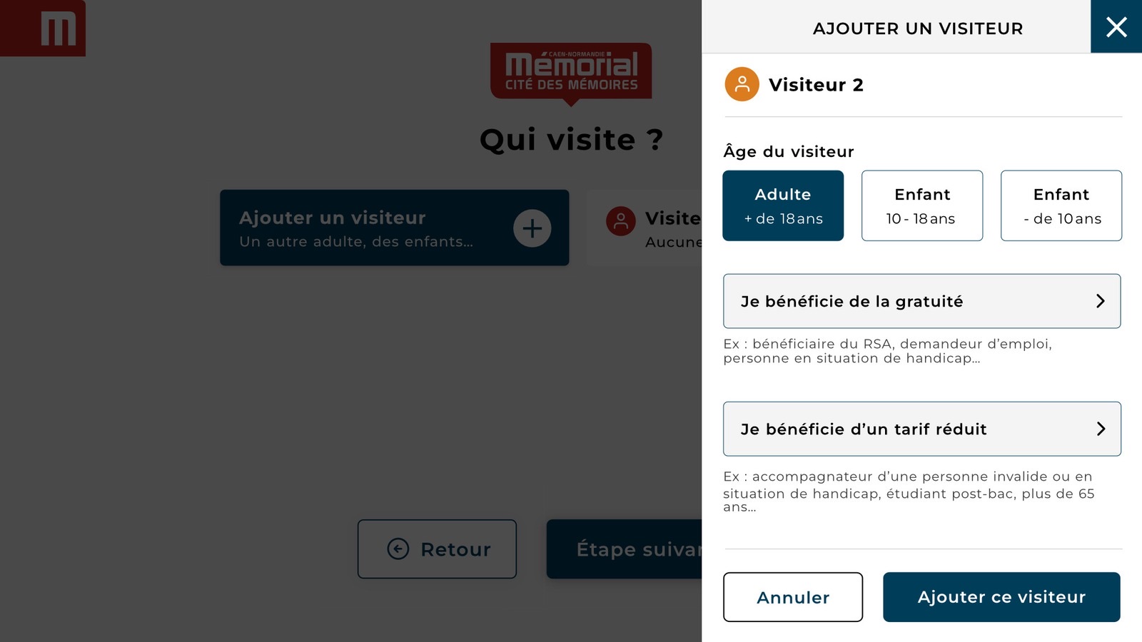 Mémorial de Caen, écran desktop