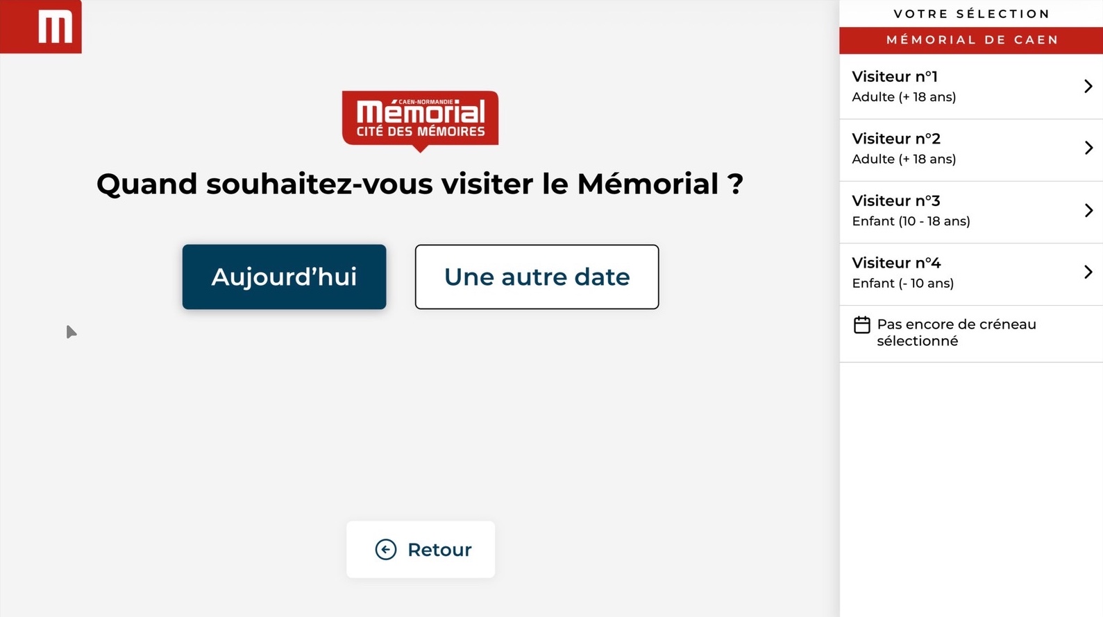 Mémorial de Caen, écran desktop
