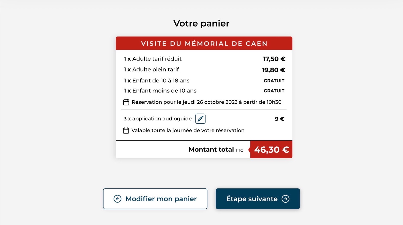 Mémorial de Caen, écran desktop