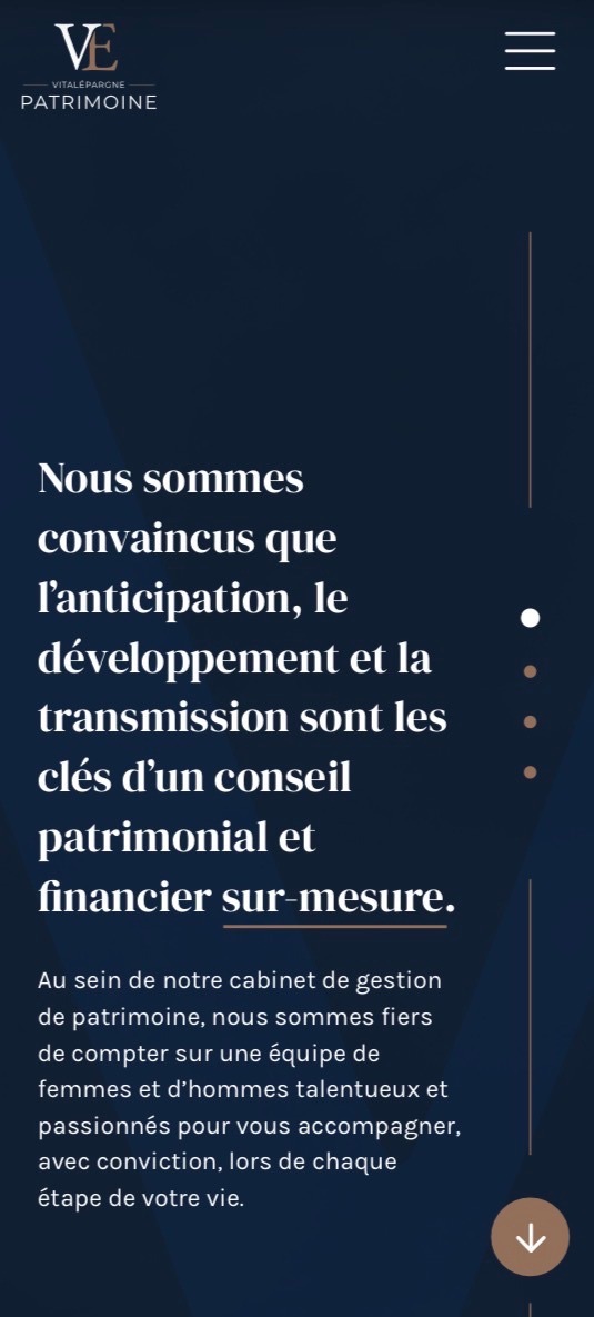 Vitalépargne, écran mobile
