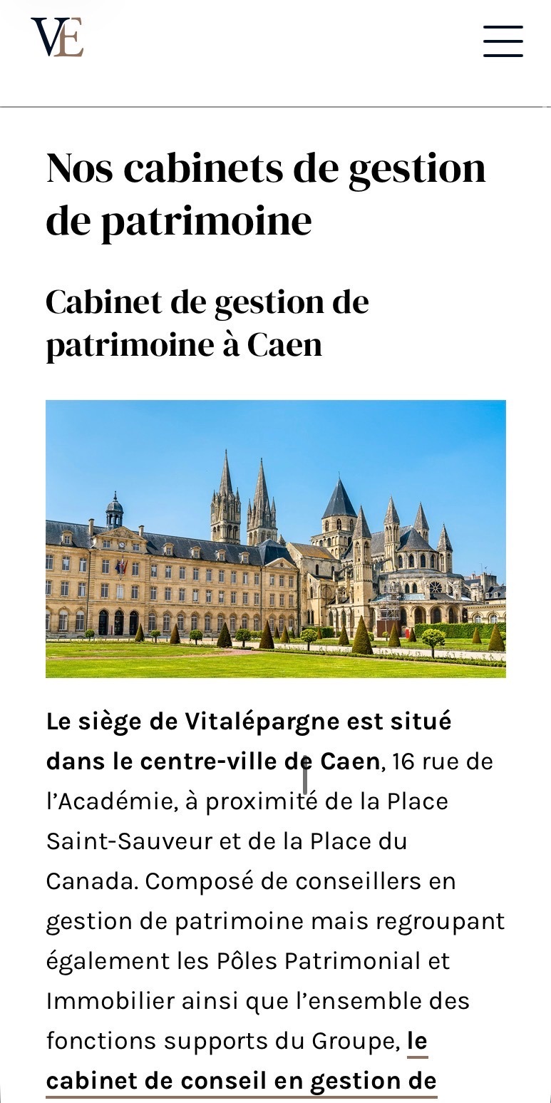 Vitalépargne, écran mobile